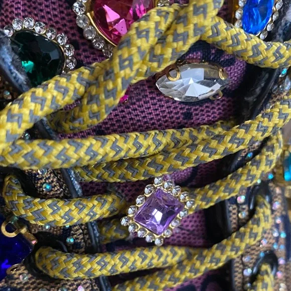 Taxi Rhinestone Canvas Bling Shoes Sz 8.5 Multicolor Gems - Picture 13 of 16